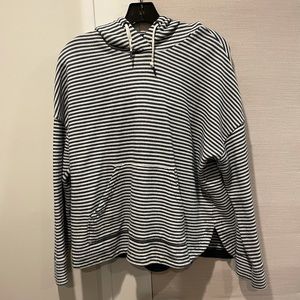 Navy Striped Hoodie Sweatshirt